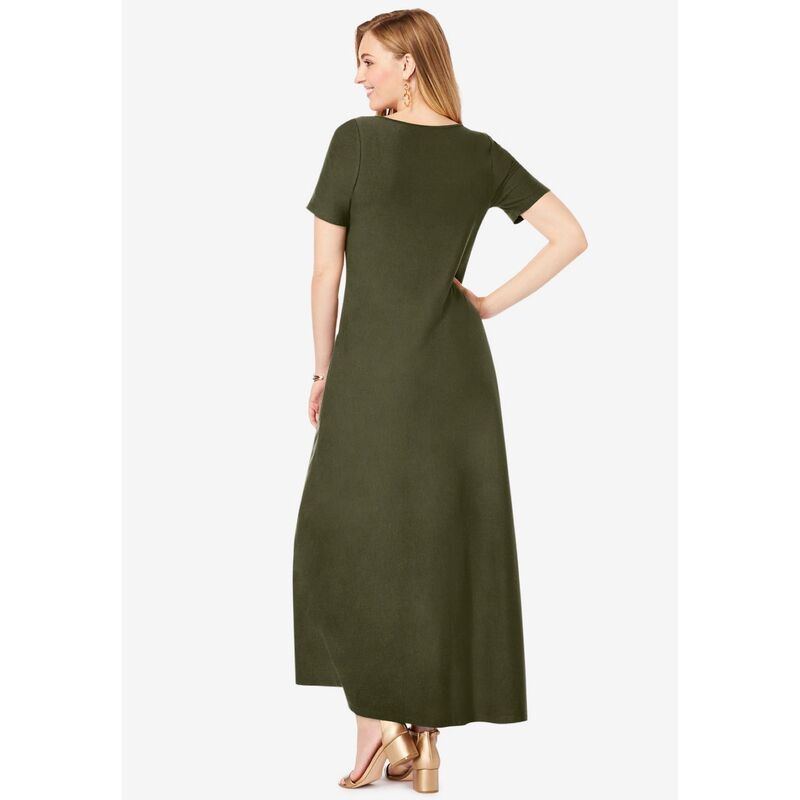 ジェシカロンドン レディース トップス ワンピース プラスサイズ プチ Tシャツ コットン マキシ Jessica London Womens Plusize Petite Stretch Cotton TShirt Maxi Dress French Blu
