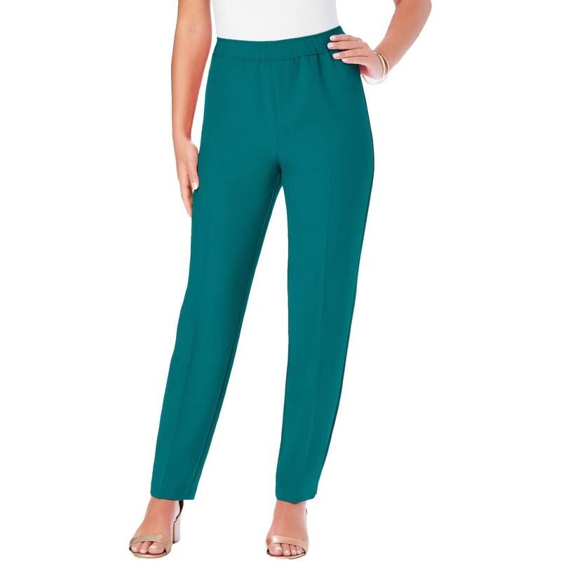 ロアマンズ レディース ボトムス カジュアルパンツ プラスサイズ Roamans Womens Plusize Classic Bend Over Pantropical Teal ティール