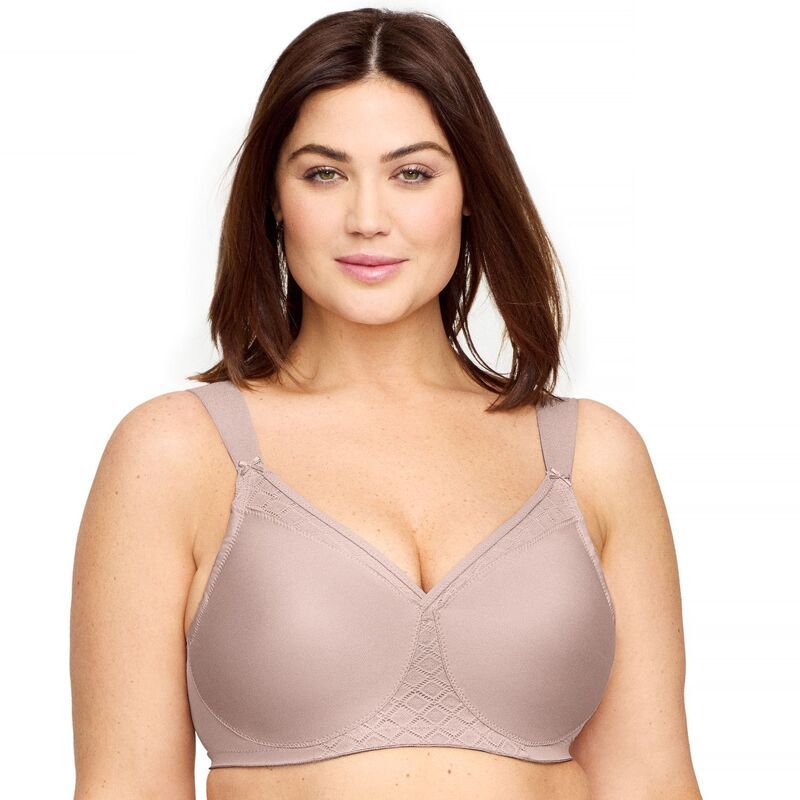 グラマライズ レディース アンダーウェア ブラジャー プラスサイズ Tシャツ Plusize Glamorise FullFigure MagicLift NonPadded WireFree TShirt Bra 1080 Taupe トープ