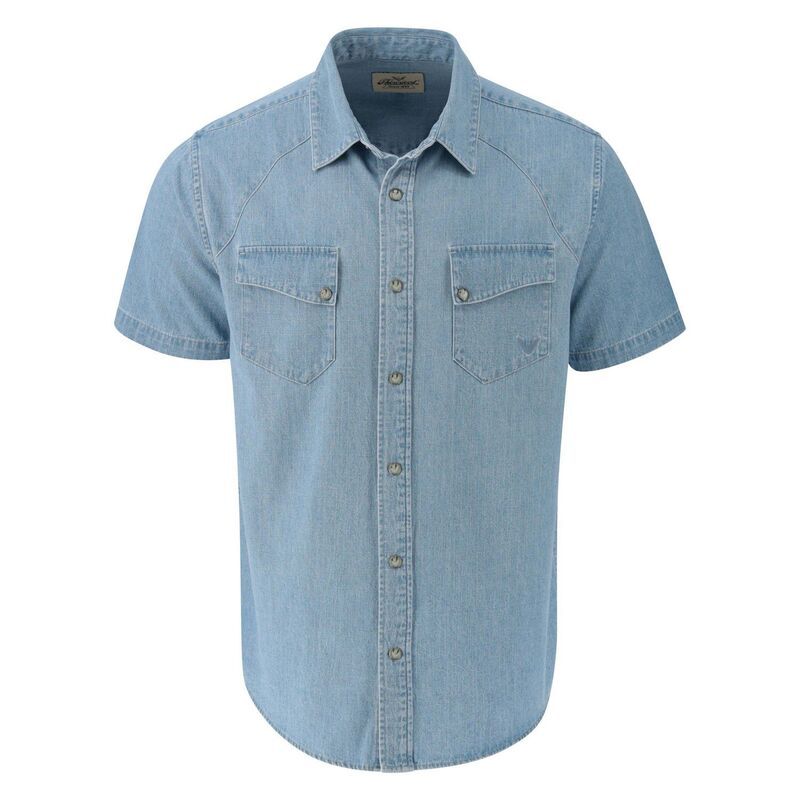ソログッド メンズ トップス Tシャツ Thorogood Mens Western Short Sleeve Shirt with Snaps Bleachedenim デニム