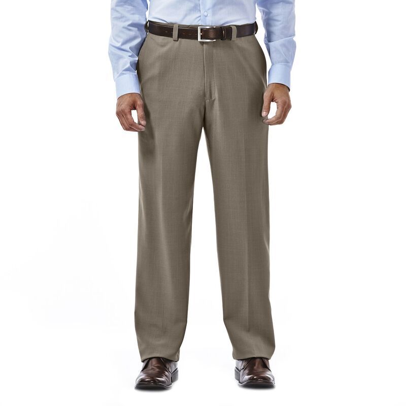 ハガー メンズ ボトムス カジュアルパンツ Mens Haggar eCLo Stria ClassicFit FlatFront Dress Pants Taupe トープ