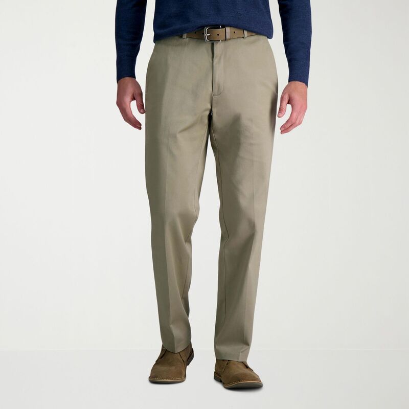 ハガー メンズ ボトムス カジュアルパンツ Mens Haggar Wrinkle Free Performance Khaki Classic Fit Flat Front Pant Medium Khaki カーキ