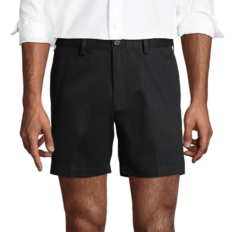 ランズエンド メンズ ボトムス ハーフパンツ・ショーツ ショートパンツ Mens Lands End Comfort Waist 6inch NoIron Chino Shorts Black ブラック