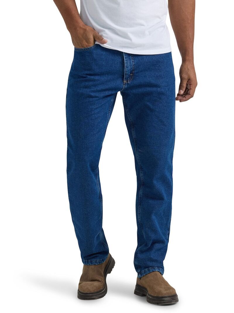 リー メンズ ボトムス デニムパンツ リラックスフィット ジーンズ Mens Lee Legendary Relaxed Fit FleeceLined StraightLeg Jeans Blue Streak ブルー