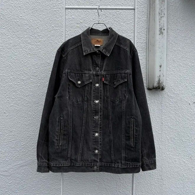 90s Levi’s / リーバイス USA製 77607-1159 先染めブラック デニムトラッカージャケット L