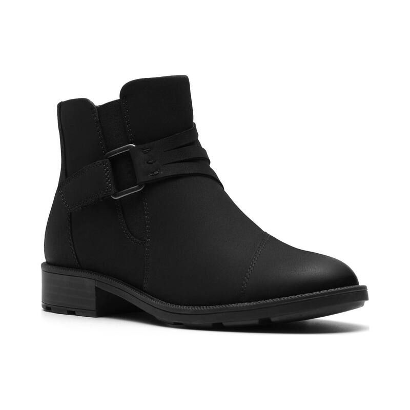 クラークス レディース シューズ ブーツ・レインブーツ アンクル ヒール Clarks Adalynn Faye Womens Ankle Boots with Block Heel and Zip Closure Black Nubuck ブラック