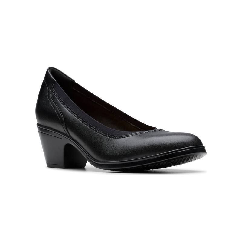 クラークス レディース シューズ パンプス レザー ヒール Clarks Emily2 Edyth Womens Leather Block Heel Pumps Black Leather ブラック