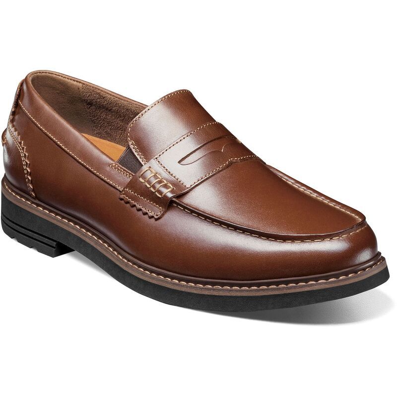 ノンブッシュ メンズ シューズ スリッポン・ローファー Nunn Bush Odin II Mens Moc Toe Penny Loafers Cognac