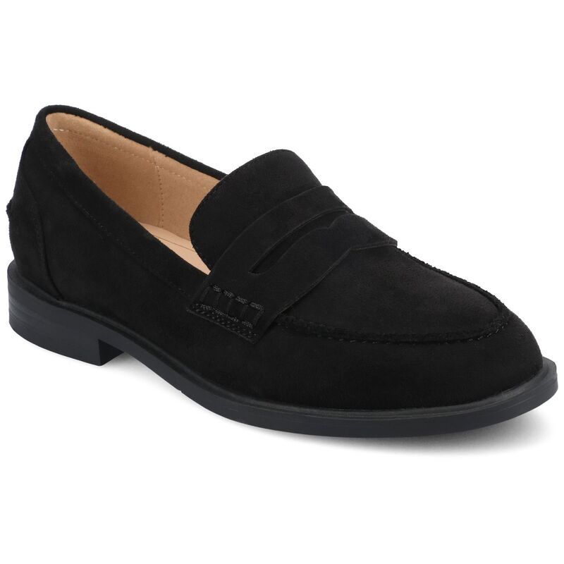 ジャーニー レディース シューズ スリッポン・ローファー ヒール Journee Womens Round Toe Block Heel Comfort Penny Loafers Black ブラック