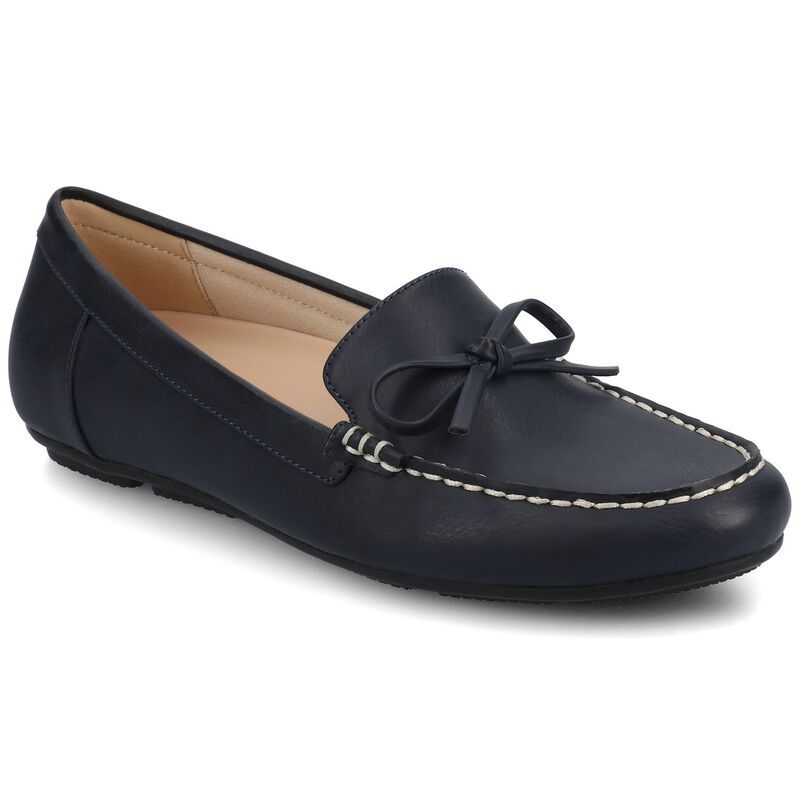 ジャーニー レディース シューズ スリッポン・ローファー Journee Novella Medium and Wide Width Womens Flexible Round Toe Loafers Navy ネイビー
