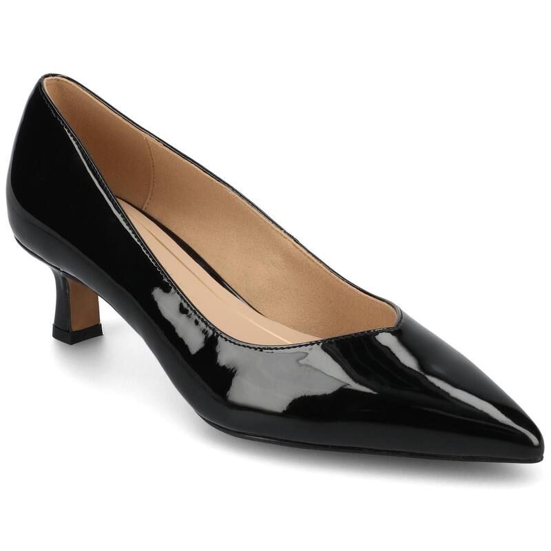 ジュルネ コレクション レディース シューズ パンプス ヒール Journee Collection Pammie Medium and Wide Width WomenslipOn Kitten Heel Pumps Black Patent ブラック