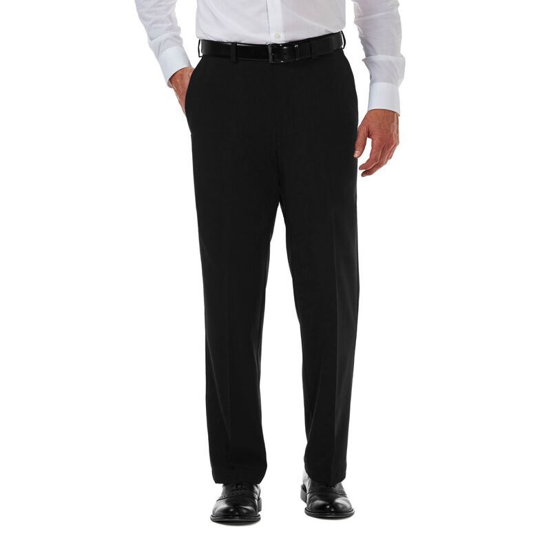 ハガー メンズ ボトムス カジュアルパンツ Mens Haggar Cool 18 PRO StraightFit WrinkleFree FlatFront Super Flex Waist Pants Black ブラック