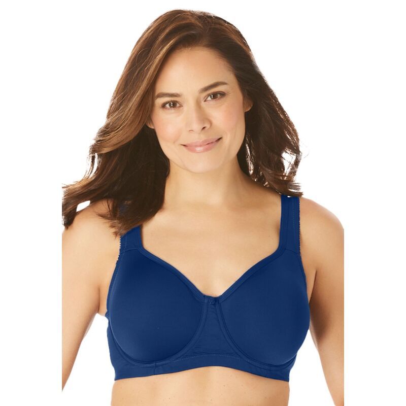 コンフォート チョイス レディース アンダーウェア ブラジャー プラスサイズ Tシャツ Comfort Choice Womens Plusize Underwire Microfiber Tshirt Bra Evening Blue ブルー