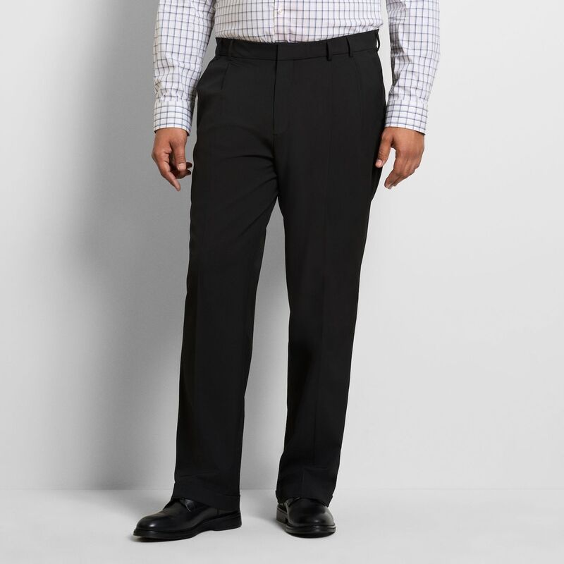 ヴァンハウセン メンズ ボトムス カジュアルパンツ プリーツ トール Big Tall Van Heusen Everyday Defense Pleated Pants Black ブラック