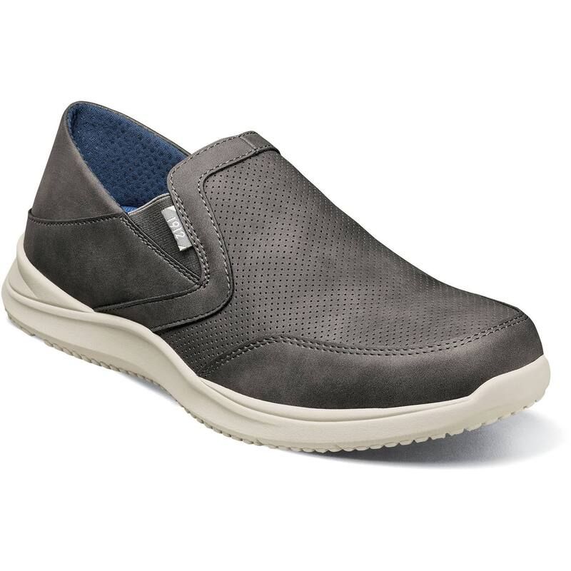 ノンブッシュ メンズ シューズ スリッポン・ローファー Nunn Bush Conway EZ Menslip On Shoes Charcoal チャコール