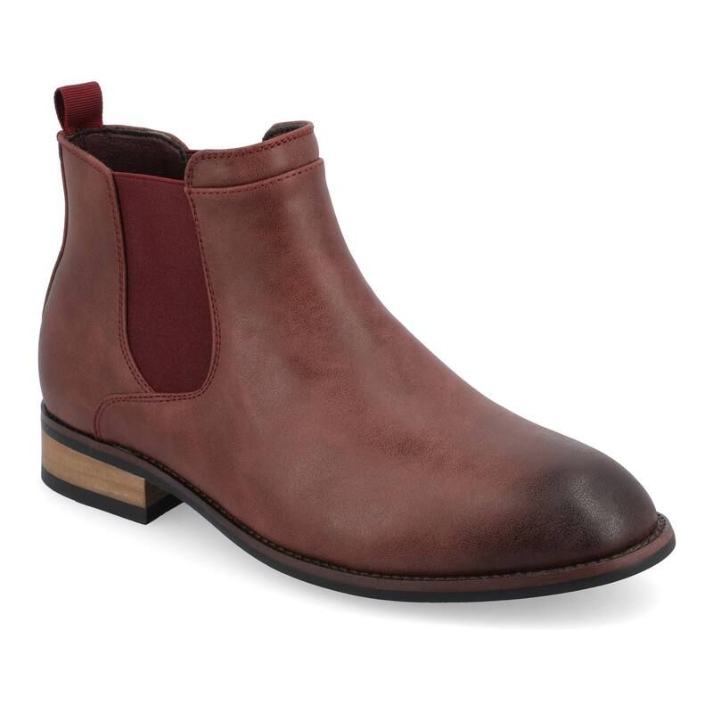 バンス メンズ シューズ ブーツ・レインブーツ チェルシーブーツ チェルシー Vance Co Landon Mens Tru Comfort Foam Pullon Chelsea Boots Brick