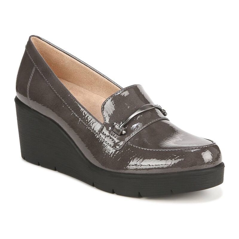 ソウルニュトライザー レディース シューズ パンプス SOUL Naturalizer Achieve Womens Wedge Slipons Gray Patent グレー
