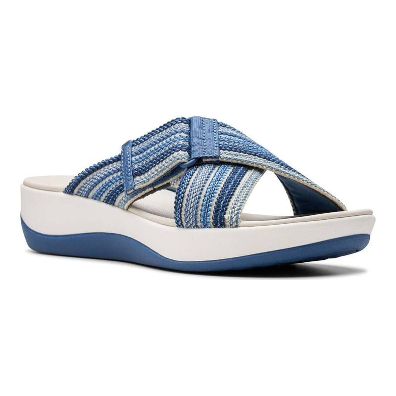 クラークス レディース シューズ サンダル Clarks Cloudsteppers Arla Wave Womenslide Sandals Blue Combi ブルー