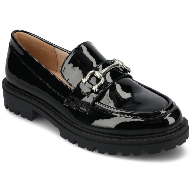 ジュルネ コレクション レディース シューズ スリッポン・ローファー Journee Collection Jessamey Womens Tru Comfort Foam Loafers Patent Black ブラック