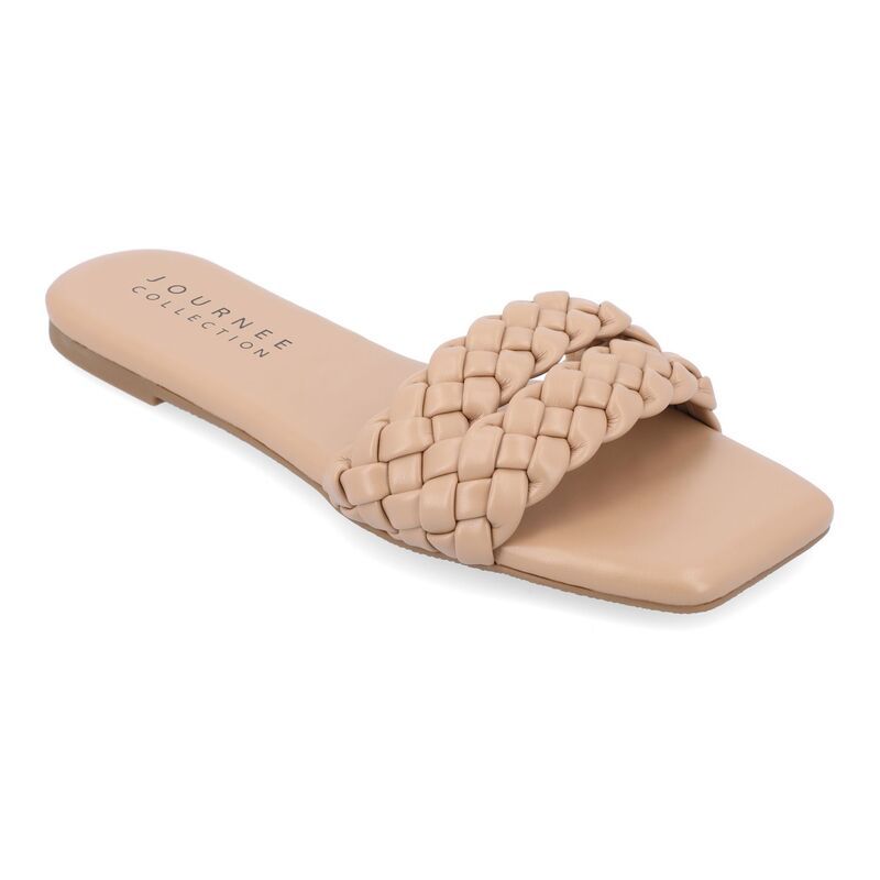 ジュルネ コレクション レディース シューズ サンダル Journee Collection Sawyerr Womens Braided Slide Sandals Beige ベージュ