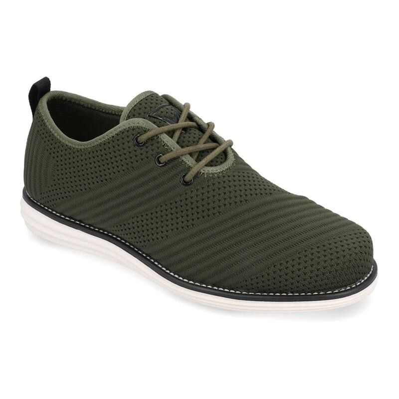 バンス メンズ シューズ オックスフォード ニット Vance Co Novak Mens Knit Casual Shoes Olive オリーブ
