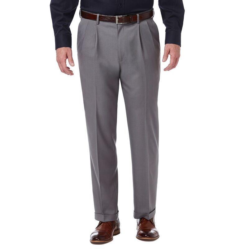 ハガー メンズ ボトムス カジュアルパンツ プリーツ Men s HaggarR Premium Comfort ExpandableWaist ClassicFit Stretch Pleatedress Pants Medium Gray グレー