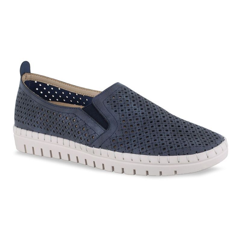 イージーストリート レディース シューズ サンダル スニーカー Easy Street Fresh WomenslipOn Sneakers Navy ネイビー