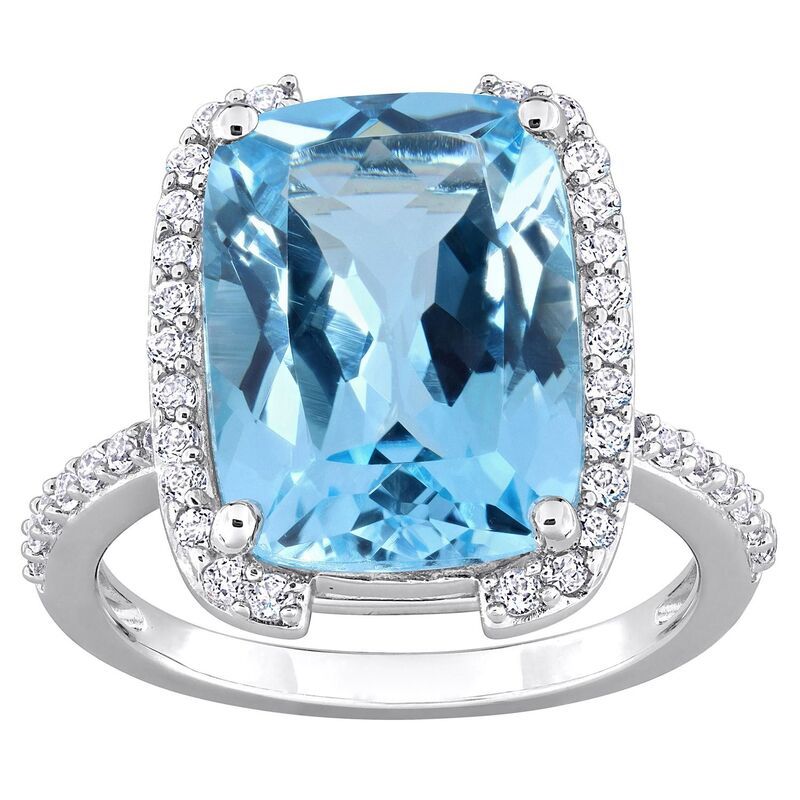 ステラ グレース レディース アクセサリー リング Stella Grace Sterling Silver Sky Blue Topaz White Topaz Bracket Cocktail Ring Sterling ホワイト