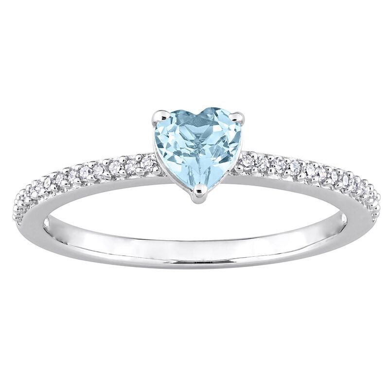 ステラ グレース レディース アクセサリー リング Stella Grace 10k White Gold Blue Topaz Diamond Accent Heart Promise Ring 10k White Gold ホワイト