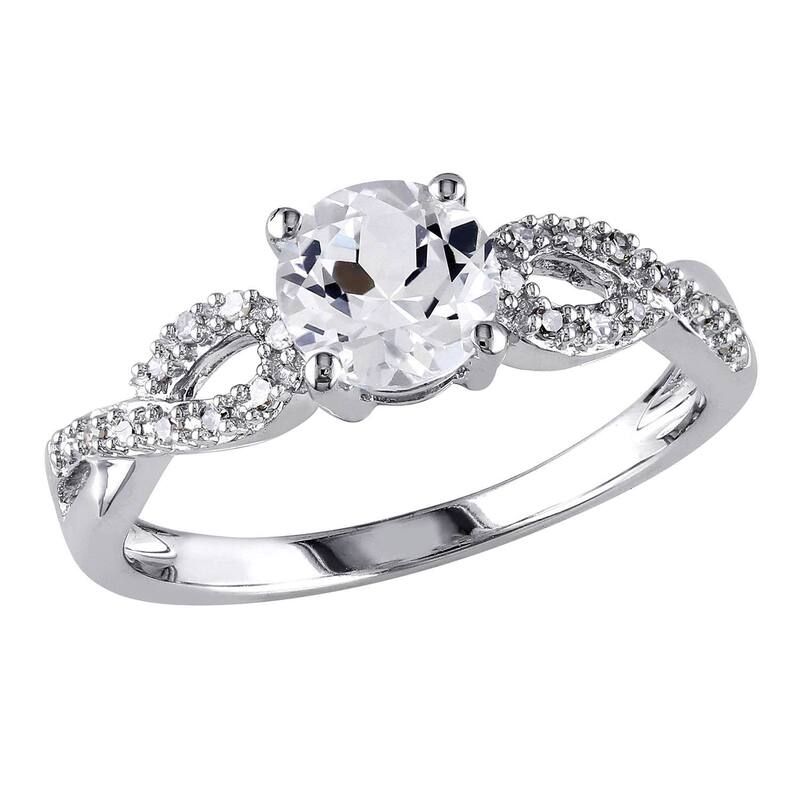 ステラ グレース レディース アクセサリー リング Stella Grace 10k White Gold 110 CaratW Diamond LabCreated White Sapphire Twist Wedding Ring 10k White Go