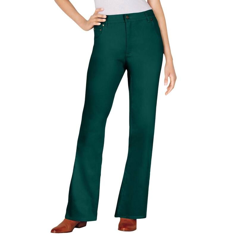 ウーマン ウィズイン レディース ボトムス デニムパンツ ブーツカット プラスサイズ トール ブーツ ジーンズ Woman Within Plusize Tall Stretch Denim FivePocket Bootcut Jeans Emerald G