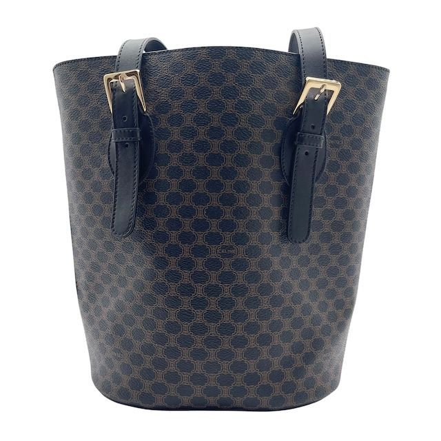 美品 CELINE セリーヌ トートバッグ ブラックマカダム 総柄 ロゴ 