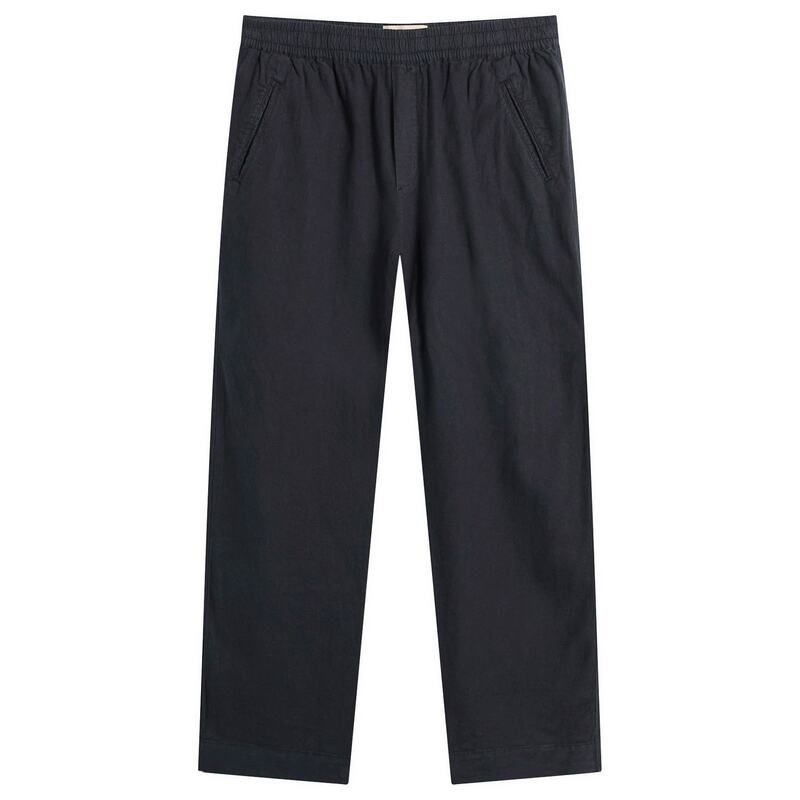 フォーク メンズ ボトムス カジュアルパンツ Folk Drawcord Assembly Pant Black Cotton Linen ブラック