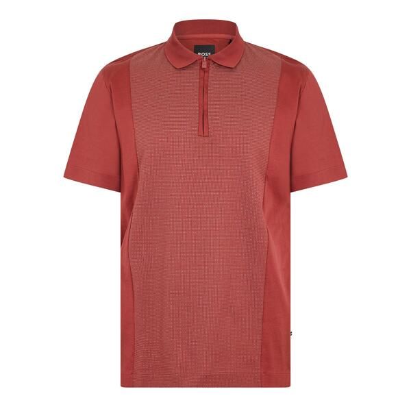 ボス メンズ トップス ポロシャツ Boss Mens Parashort Sleeve Polo Shirt Open Brown ブラウン