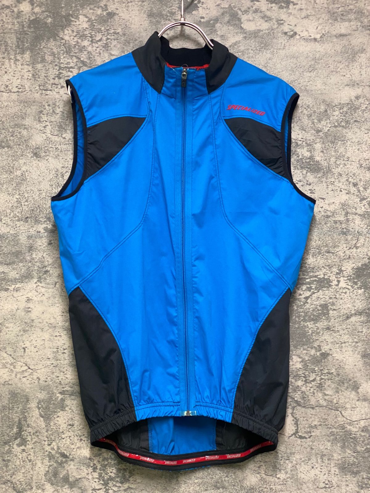  サイクルジャージ ベスト 青/黒 クロ KF856 スペシャライズド SPECIALIZED ジレ サイクルベスト 水色 M