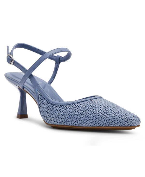 アンクライン レディース シューズ パンプス Anne Klein Womens Cosmo Pointed Toe Slingback Pumps Blue Raffia ブルー