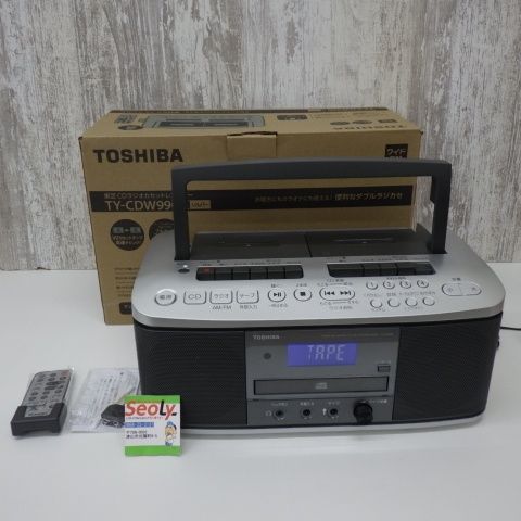 東芝 CD ラジカセ ラジオ カセットテープ AM FM TY-CDW990 リモコン