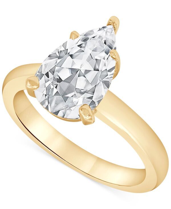バッジェリーミシュカ レディース アクセサリー リング Badgley Mischka Certified Lab Grown Diamond Pear Solitairengagement Ring 4 ctw in 14k Yellow Gold イエロー