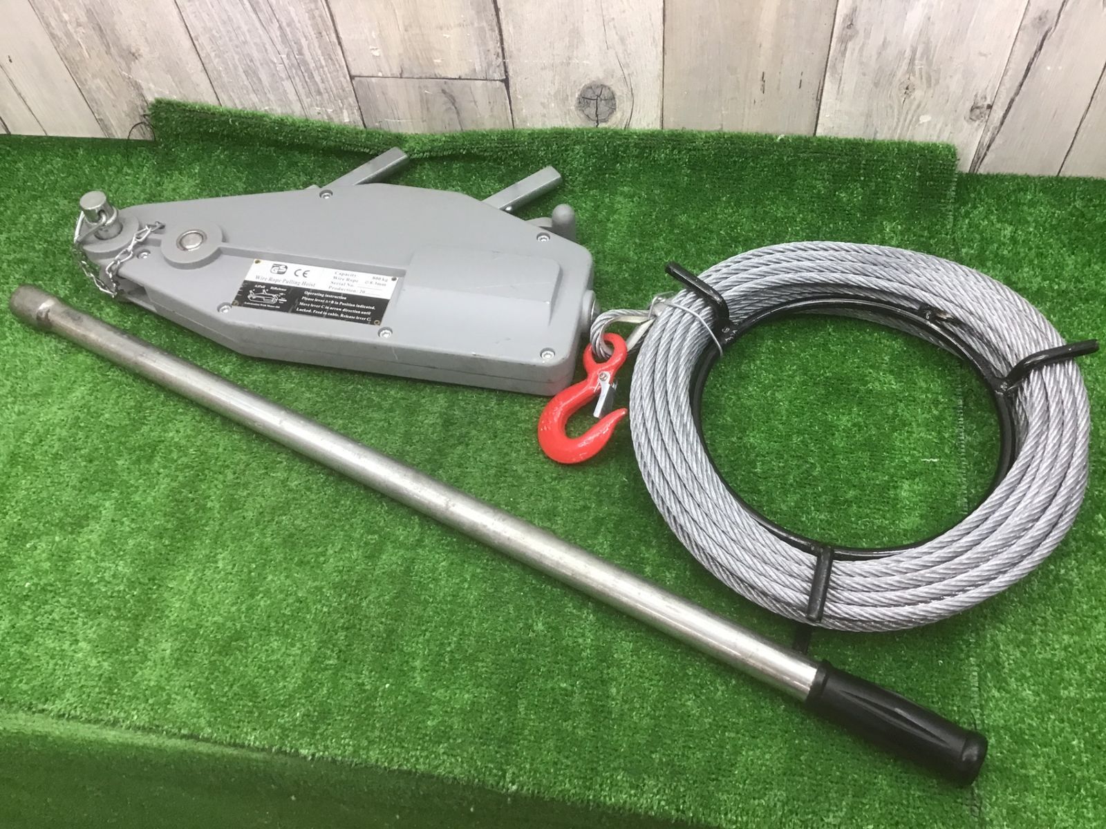 【中古品】CEマーク　GS規格　チルホール ハンドウィンチ800kgタイプ　ワイヤー付き●アクトツール富山店●吊福 11,692円