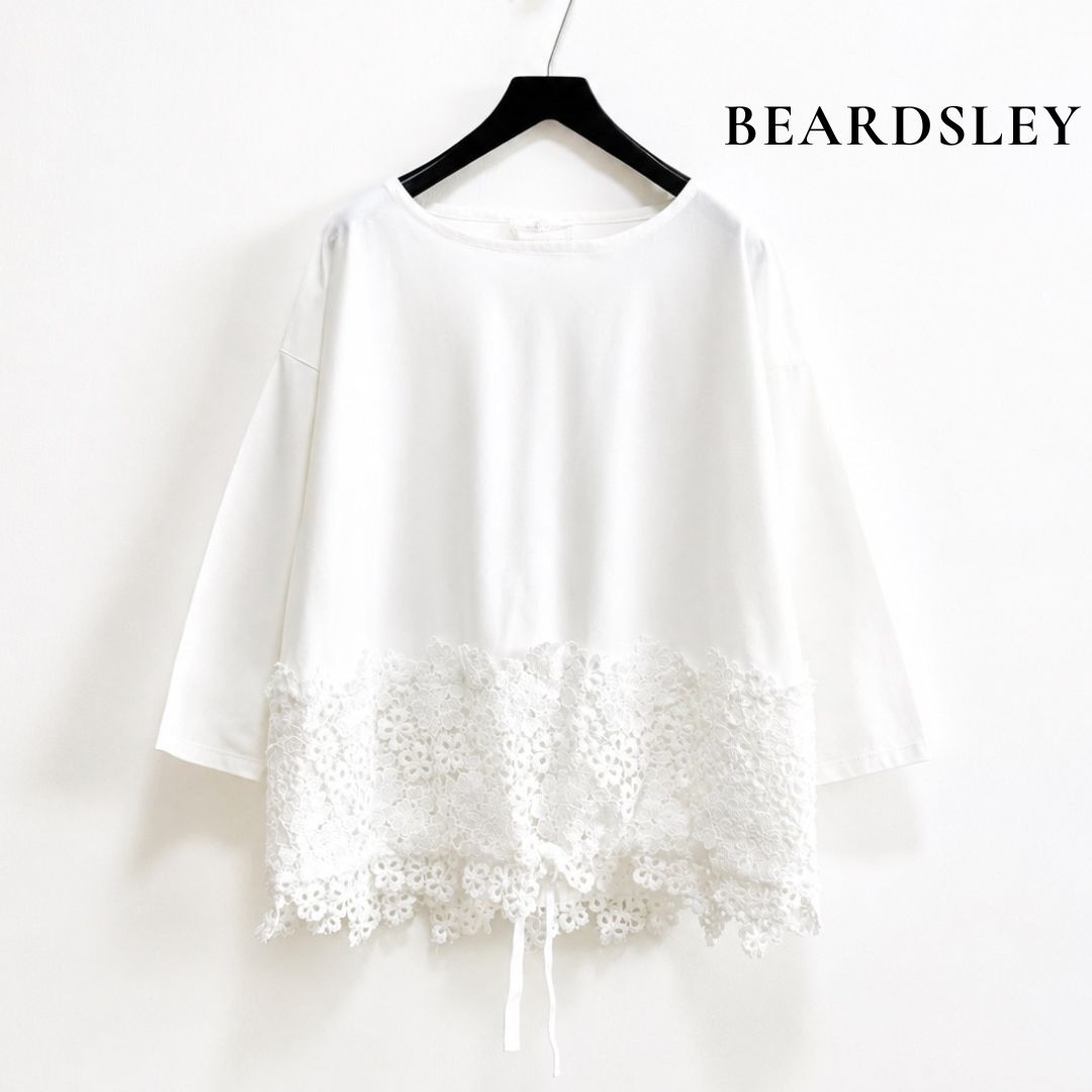 BEARDSLEY ビアズリー 裾レースプルオーバー カットソー ドロスト