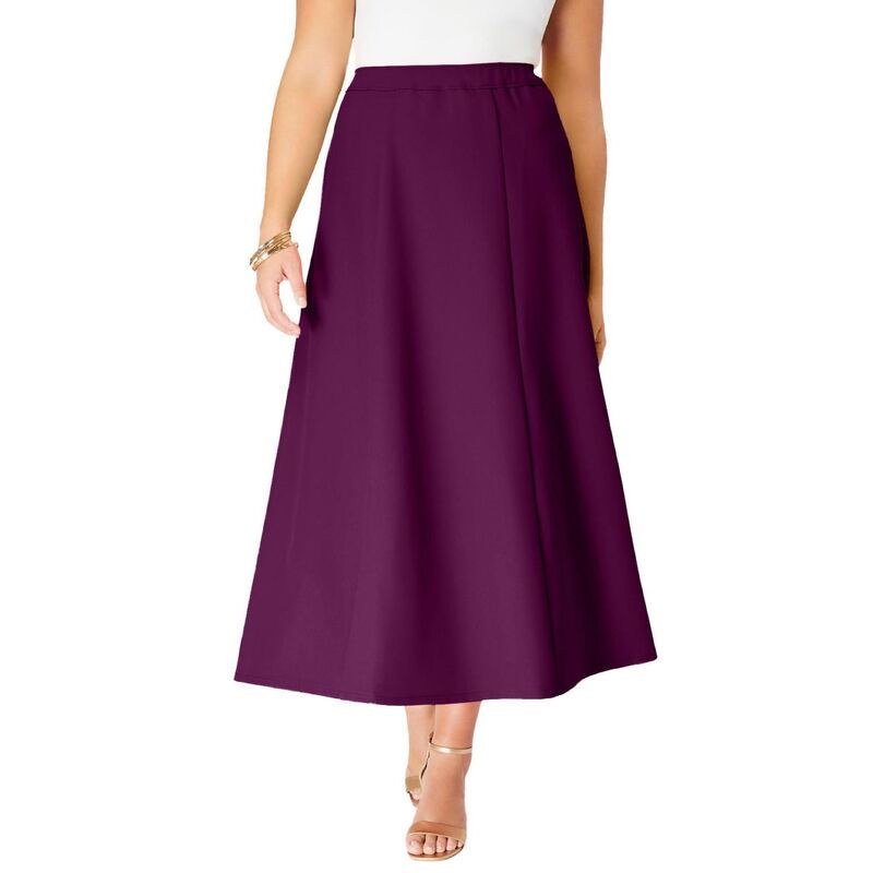 ロアマンズ レディース ボトムスカート A ライン プラスサイズ Roamans Womens Plusize Bend Over A Line Skirt Dark Berry