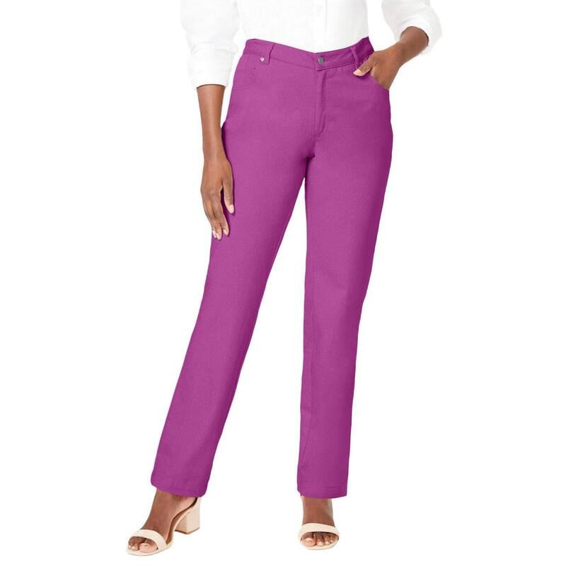 ジェシカロンドン レディース ボトムス デニムパンツ プラスサイズ コットン Jessica London Womens Plusize Classicotton Denim StraightLeg Jean Deep Orchid デニム