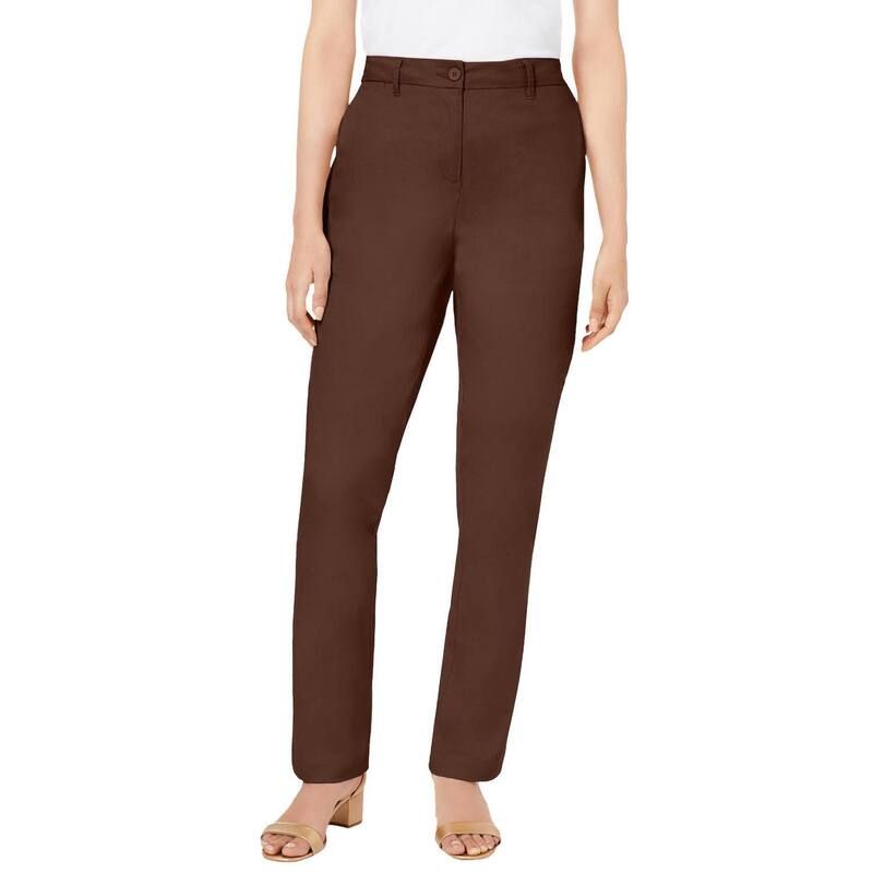 ジェシカロンドン レディース ボトムス カジュアルパンツ プラスサイズ プチ コットン Jessica London Womens Plusize Petite Stretch Cotton Chino StraightLeg Pant Rich Brown