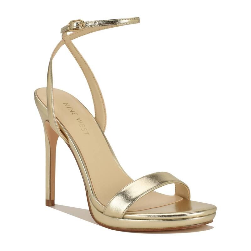 ナインウェスト レディース シューズ パンプス サンダル ヒール Nine West Lorent Womens Open Toe Stiletto Heel Dressandals Gold ゴールド