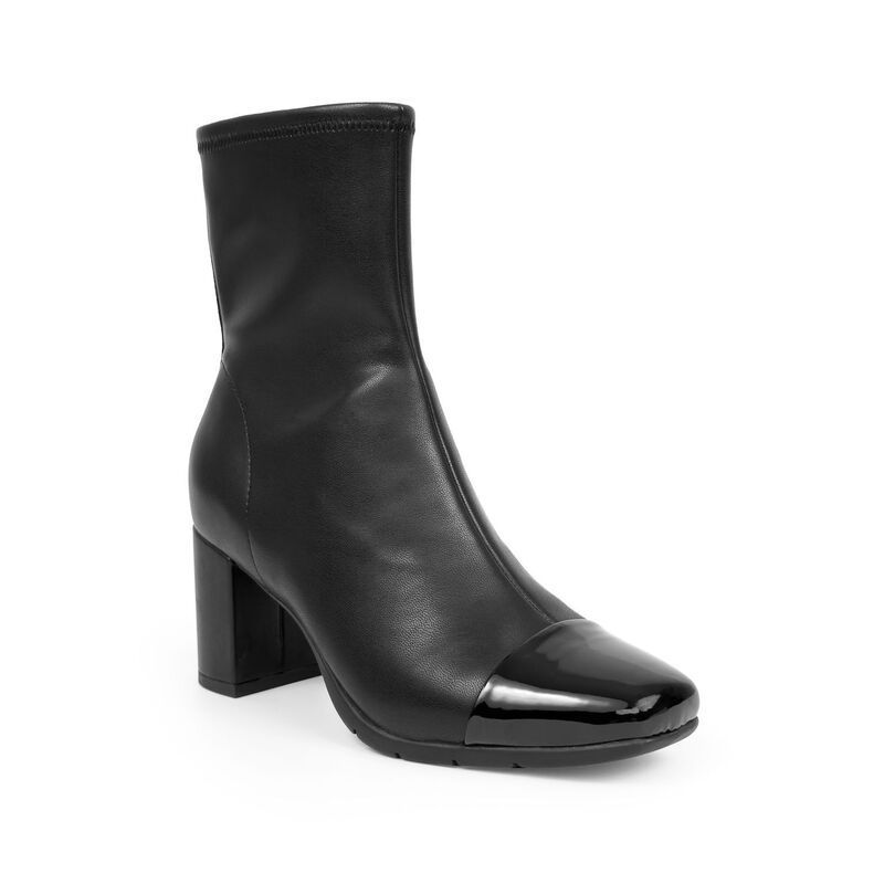 エアロソールズ レディース シューズ ブーツ・レインブーツ アンクル ヒール Aerosoles Miles Womens Ankle Booties with Block Heel Black Faux Leather ブラック