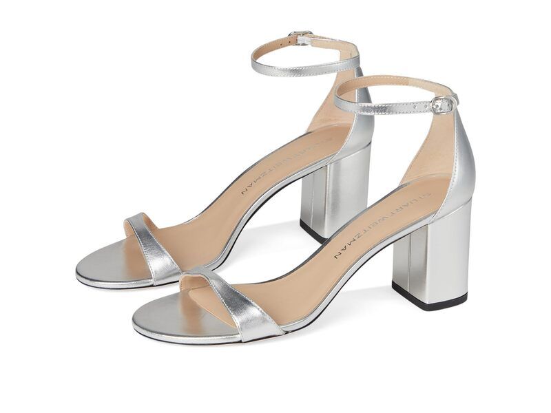 スチュアート ワイツマン レディース シューズ ヒール Stuart Weitzmanudist Block 75 Silver シルバー