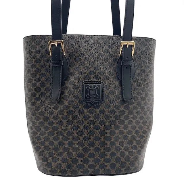 美品 CELINE セリーヌ トートバッグ ブラックマカダム 総柄 ロゴ