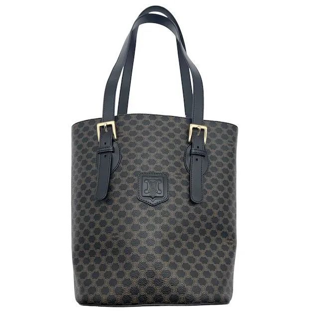 美品 CELINE セリーヌ トートバッグ ブラックマカダム 総柄 ロゴ