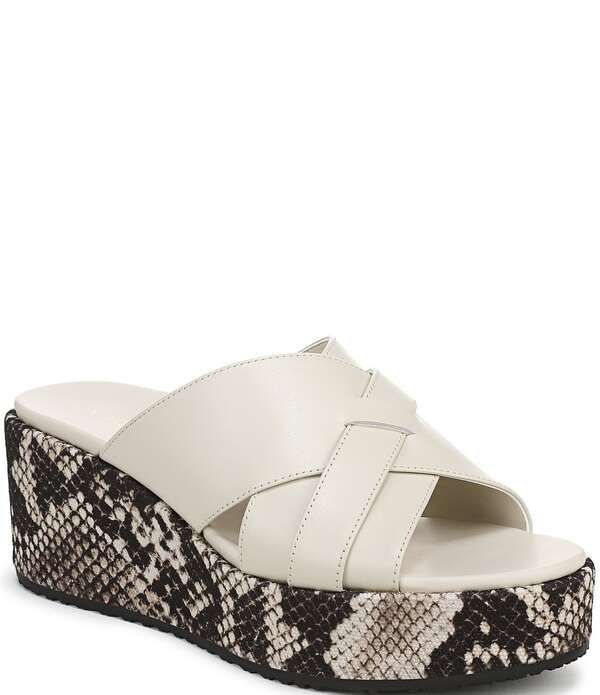 バイオニック レディース シューズ サンダル プリント レザー Vionic Dawn Leather Snake Print Wedge Sandals Cream Snake クリーム 33,670円