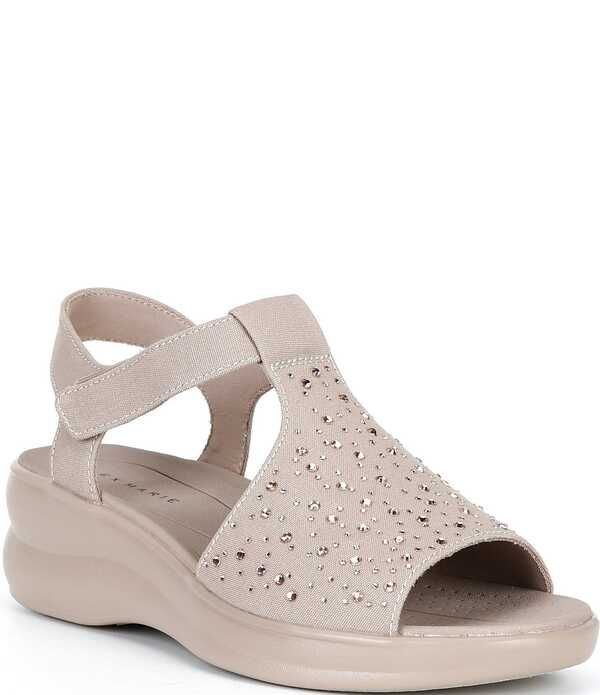 アレックスマリー レディース シューズ サンダル プラットフォーム Alex Marierica Washable Jewel Embellished Platform Sandals Beach Taupe トープ
